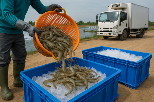 ✅ Shrimp Sampling, Harvest Supervision, Grading & Sealing