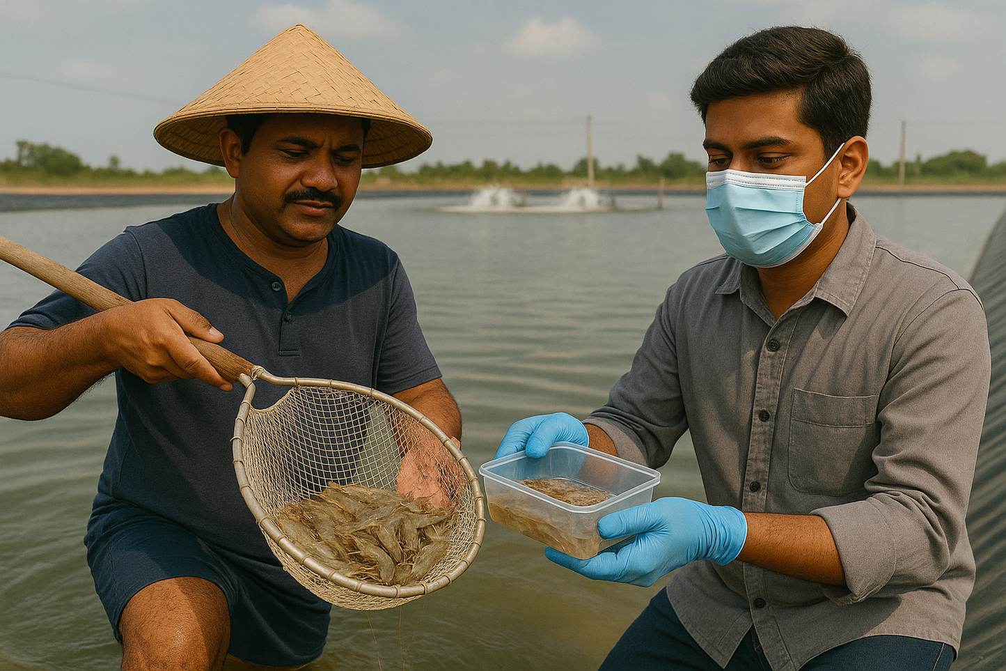 ✅ Shrimp Sampling, Harvest Supervision, Grading & Sealing